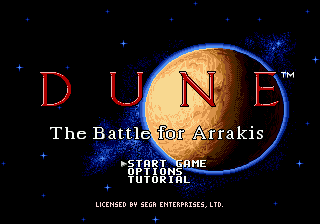 Dune - The Battle for Arrakis (USA) Title Screen